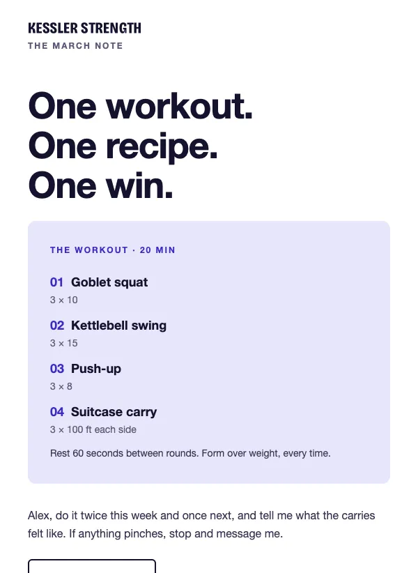 Monthly Tips - Personal Trainer email template