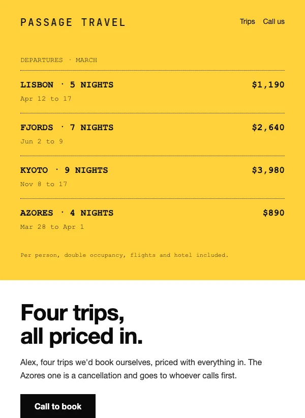 Deals Digest - Departures Board email template