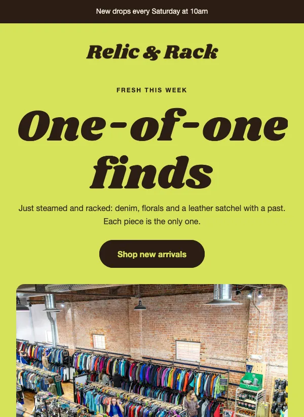Vintage - Fresh on the Rack email template