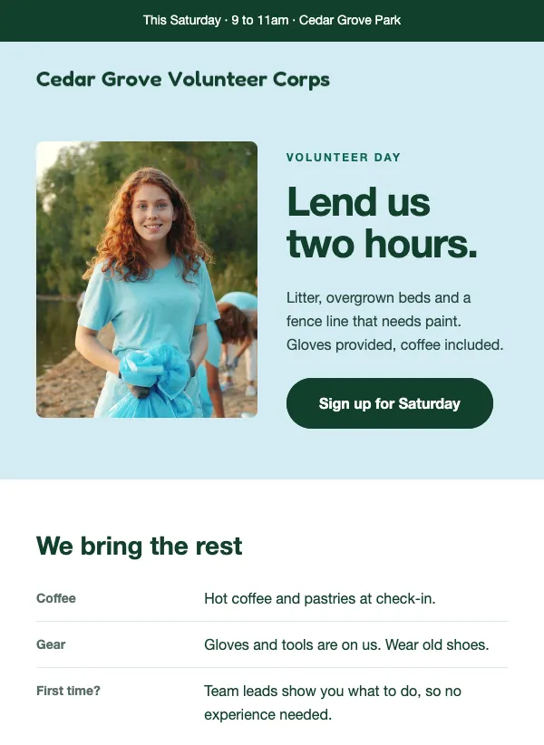 Volunteer Callout - Citrus email template