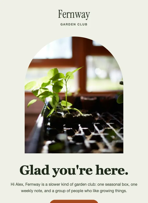 Welcome - Warm email template